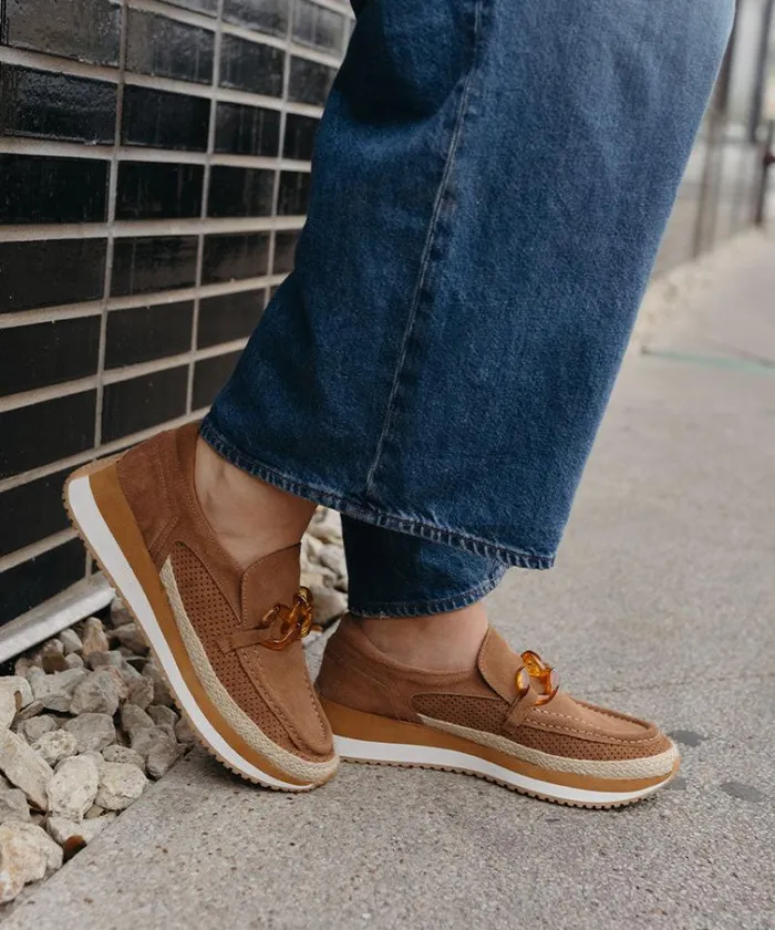 Dolce Vita Jadah Sneakers Pecan Suede Women Flats and Loafers