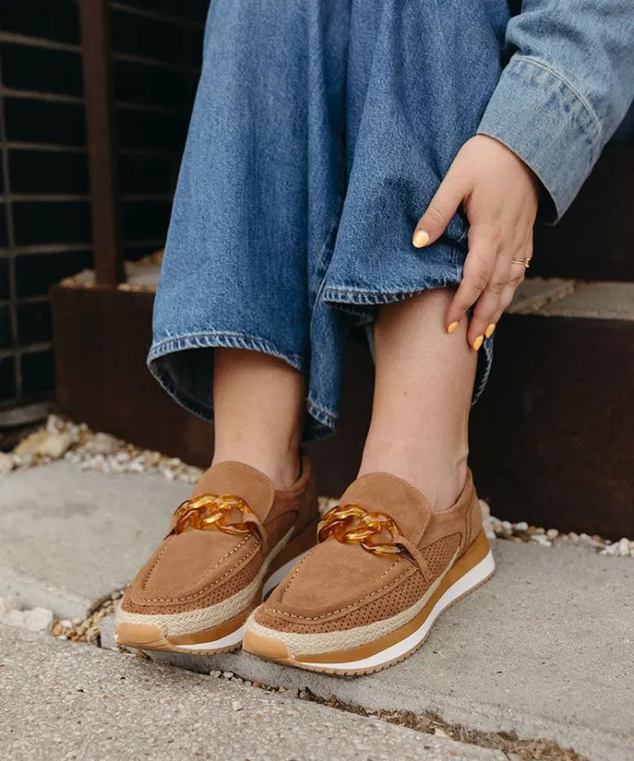 Dolce Vita Jadah Sneakers Pecan Suede Women Flats and Loafers