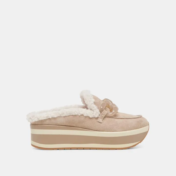 Dolce Vita Jamey Plush Sneakers Taupe Suede Women Sneakers