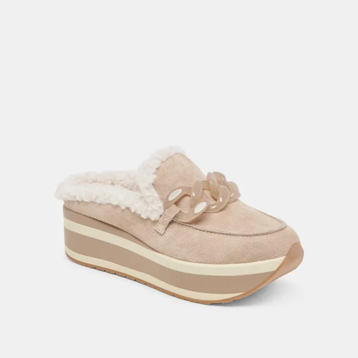 Dolce Vita Jamey Plush Sneakers Taupe Suede Women Sneakers