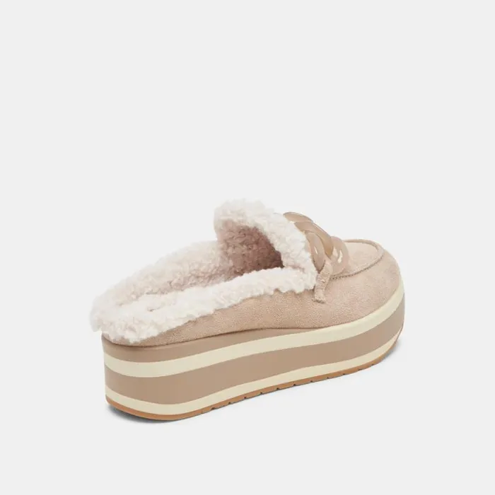 Dolce Vita Jamey Plush Sneakers Taupe Suede Women Sneakers