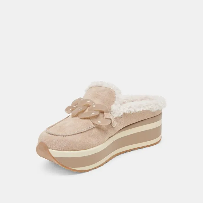 Dolce Vita Jamey Plush Sneakers Taupe Suede Women Sneakers