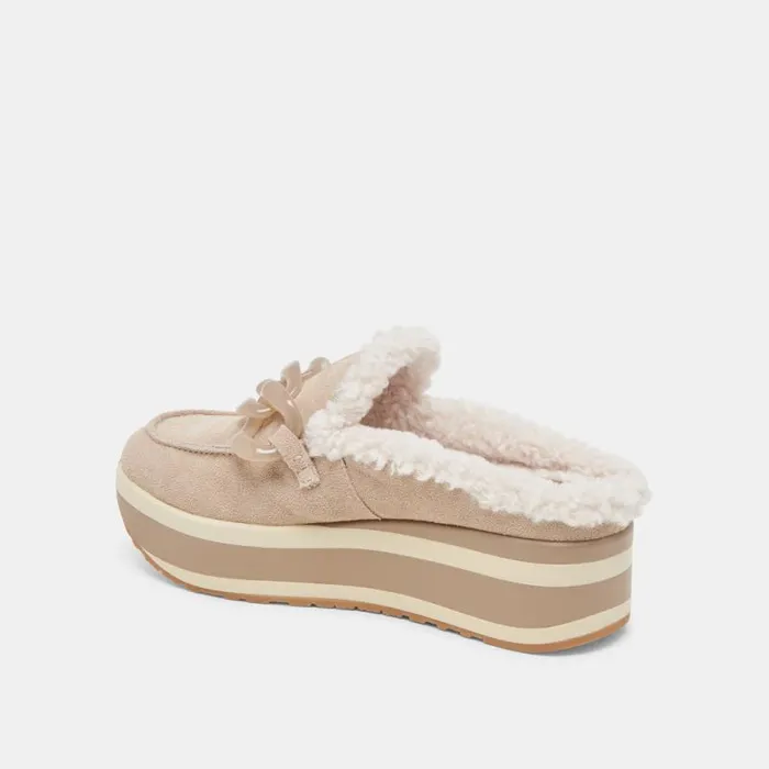 Dolce Vita Jamey Plush Sneakers Taupe Suede Women Sneakers