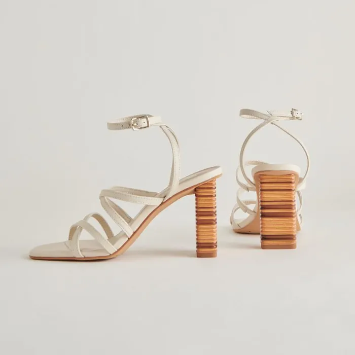 Dolce Vita Jenko Heels Ivory Leather Women Heels