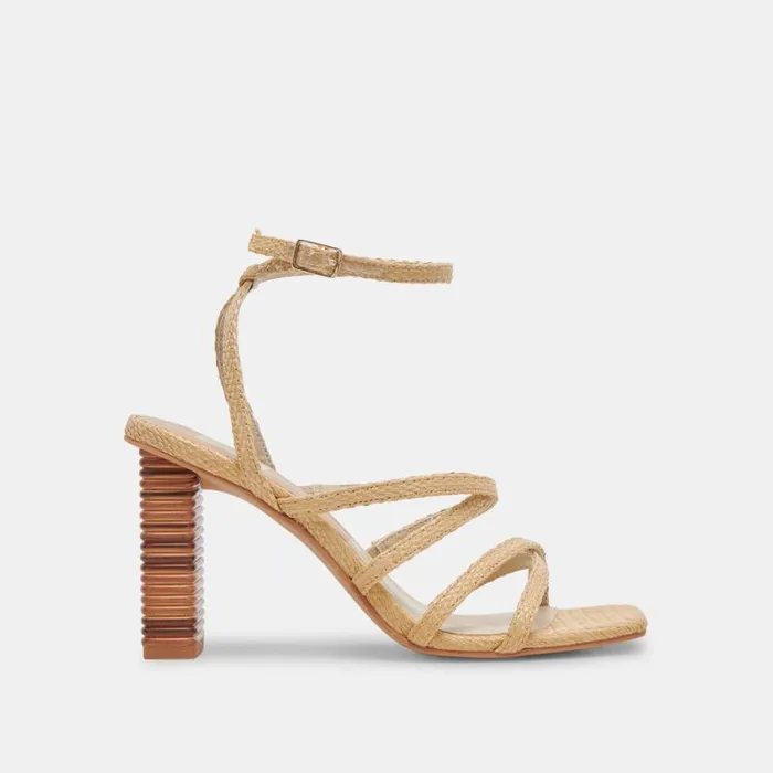 Dolce Vita Jenko Heels Lt Natural Raffia Women Heels