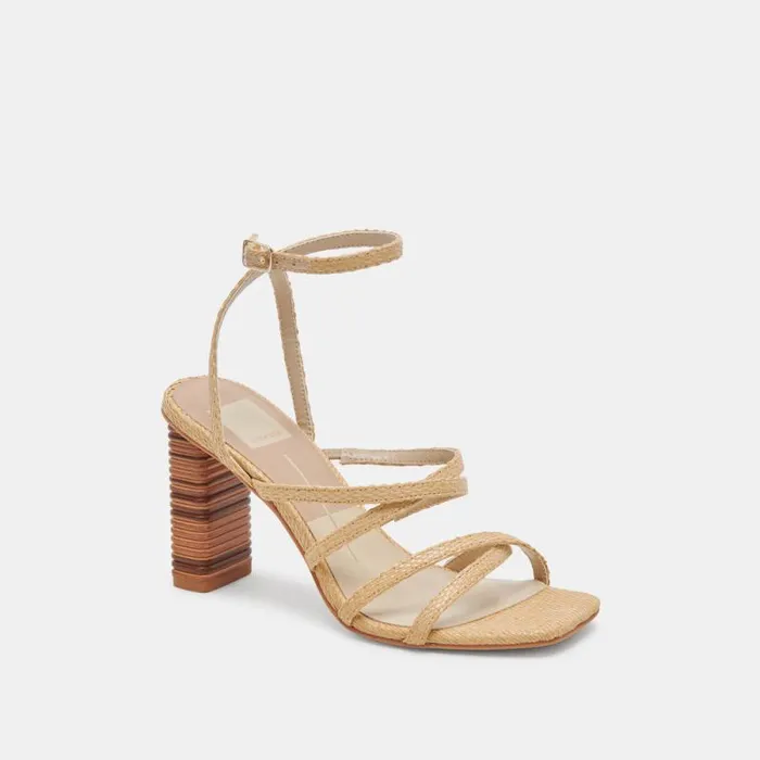 Dolce Vita Jenko Heels Lt Natural Raffia Women Heels