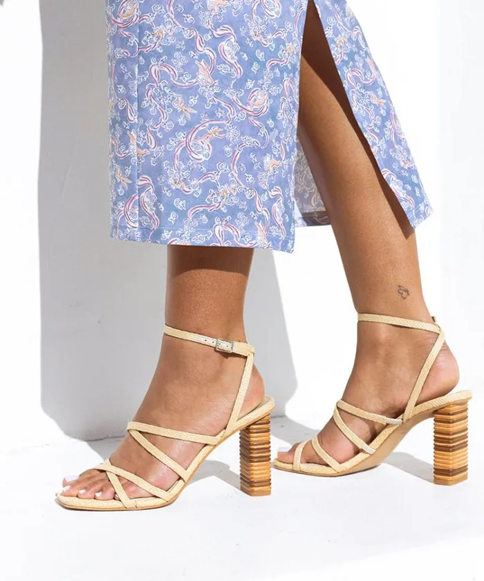 Dolce Vita Jenko Heels Lt Natural Raffia Women Heels