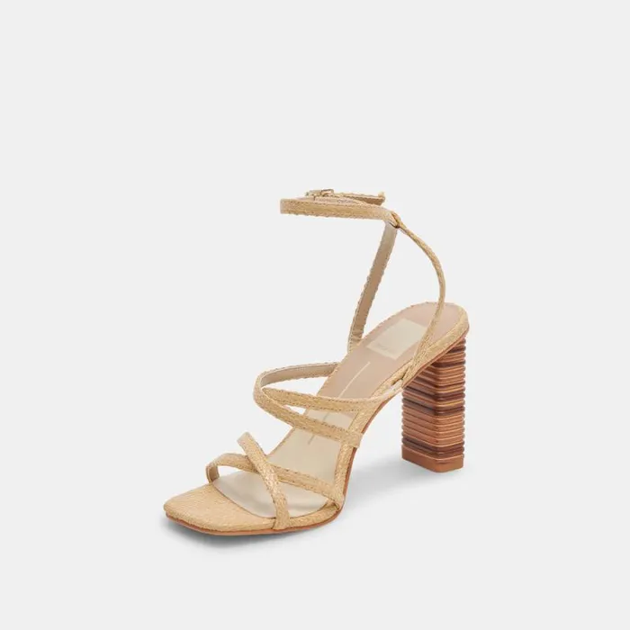 Dolce Vita Jenko Heels Lt Natural Raffia Women Heels