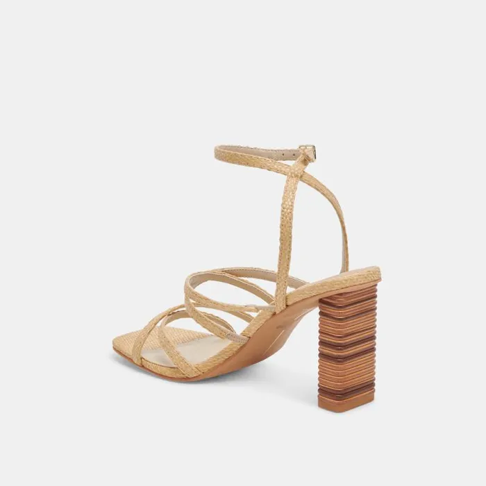 Dolce Vita Jenko Heels Lt Natural Raffia Women Heels