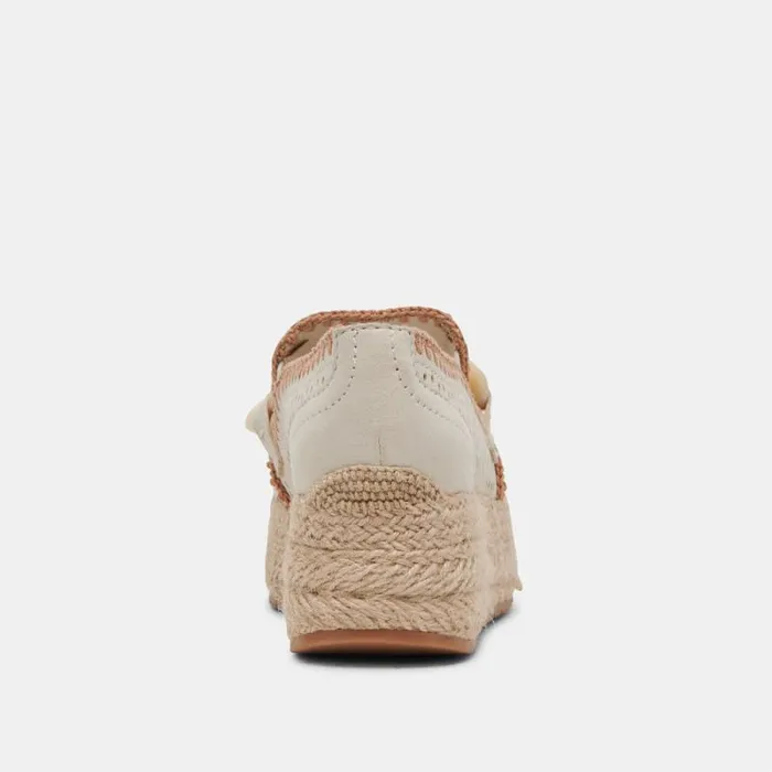 Dolce Vita Jhenee Espadrille Sneakers Ivory Perforated Nubuck Women Sneakers