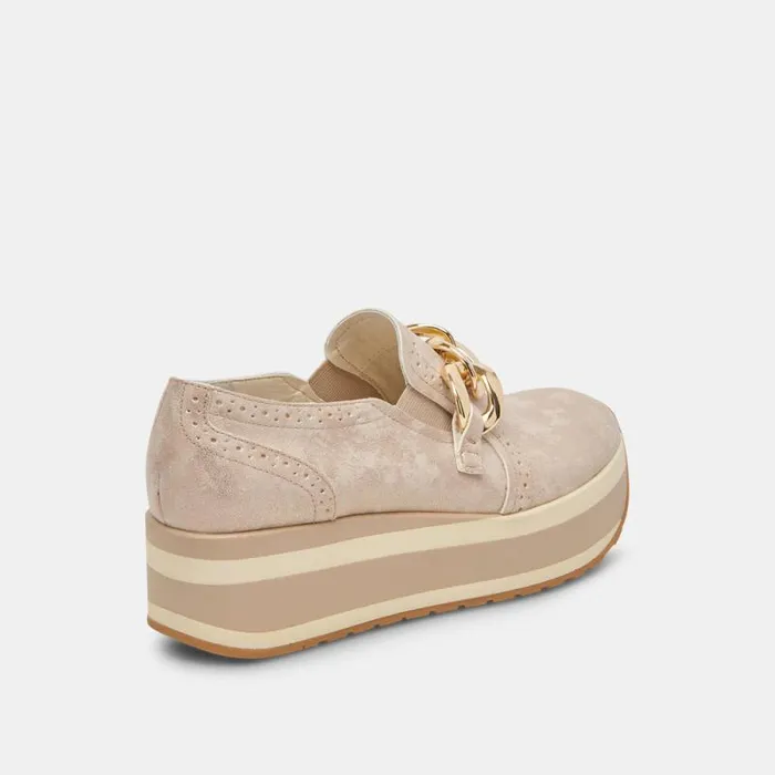 Dolce Vita Jhenee Sneakers Light Gold Nubuck Women Flats and Loafers