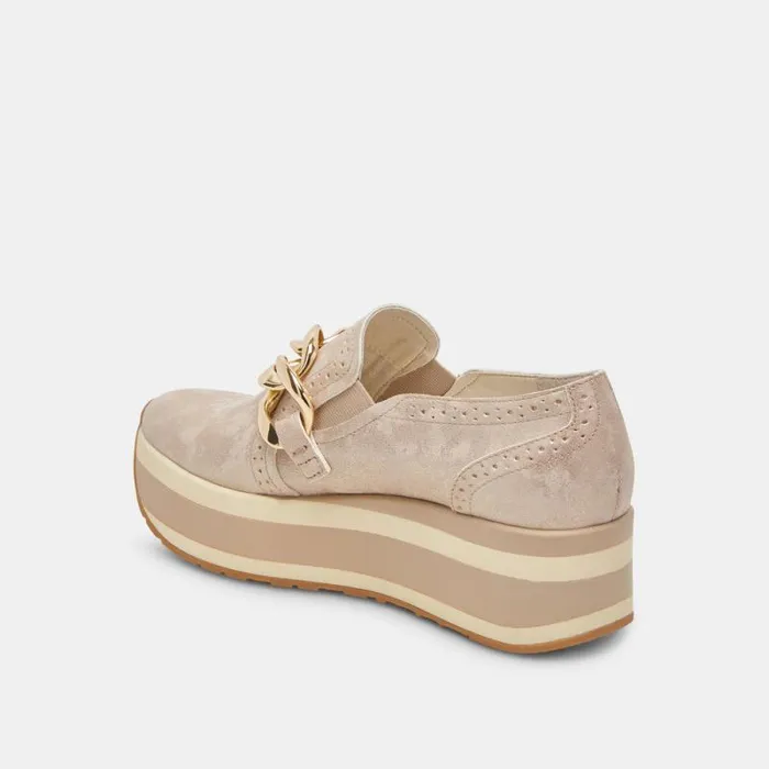 Dolce Vita Jhenee Sneakers Light Gold Nubuck Women Flats and Loafers