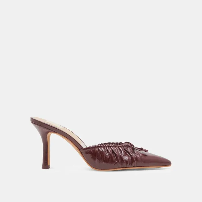 Dolce Vita Kairi Heels Cranberry Crinkle Patent Women Heels