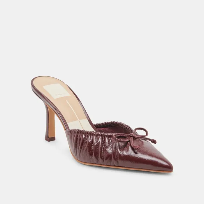 Dolce Vita Kairi Heels Cranberry Crinkle Patent Women Heels
