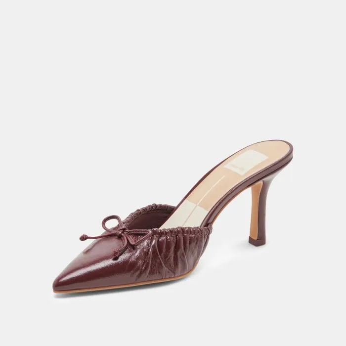 Dolce Vita Kairi Heels Cranberry Crinkle Patent Women Heels