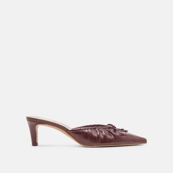 Dolce Vita Kairi Mid Heels Cranberry Crinkle Patent Women Heels