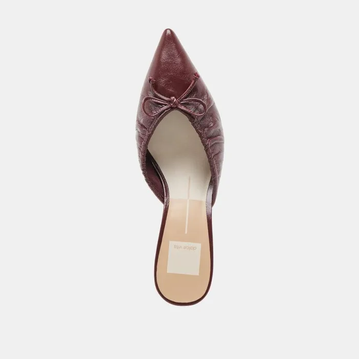 Dolce Vita Kairi Mid Heels Cranberry Crinkle Patent Women Heels