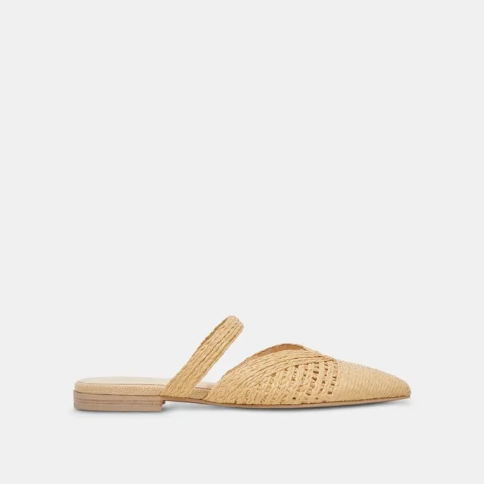 Dolce Vita Kaline Flats Lt Natural Raffia Women Flats and Loafers