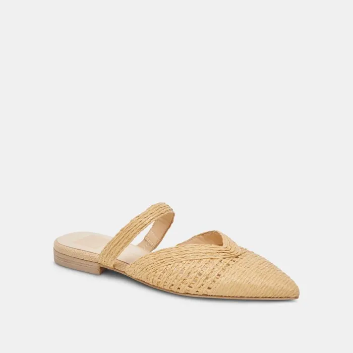 Dolce Vita Kaline Flats Lt Natural Raffia Women Flats and Loafers
