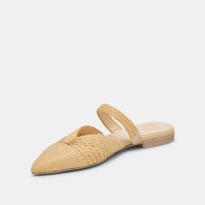 Dolce Vita Kaline Flats Lt Natural Raffia Women Flats and Loafers