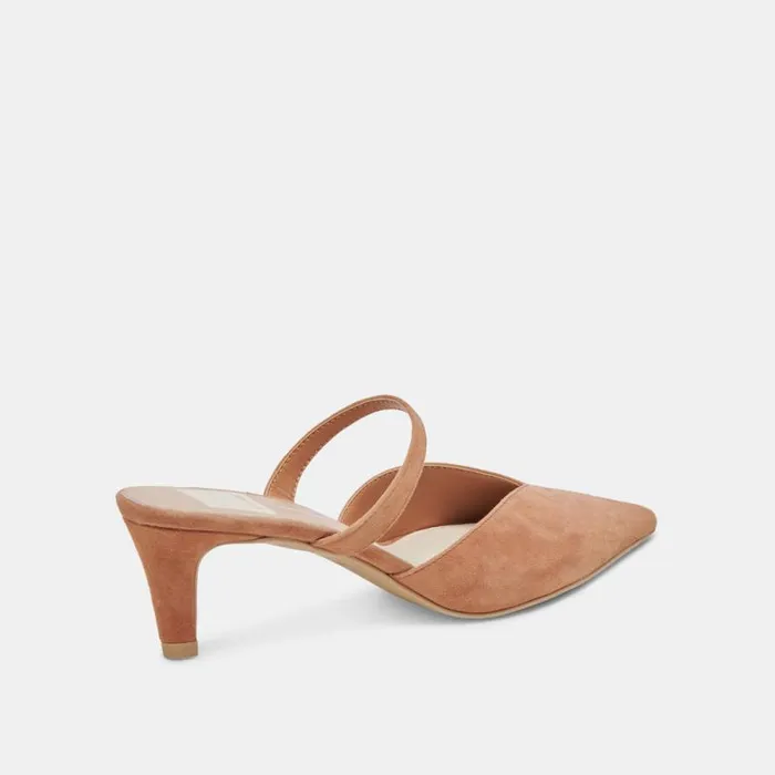 Dolce Vita Kanika Mid Heels Brown Suede Women Heels