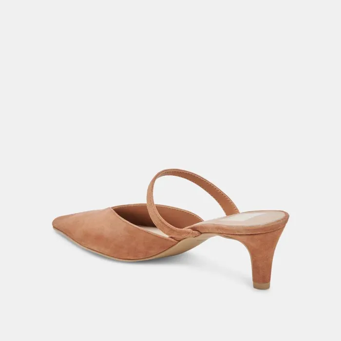 Dolce Vita Kanika Mid Heels Brown Suede Women Heels
