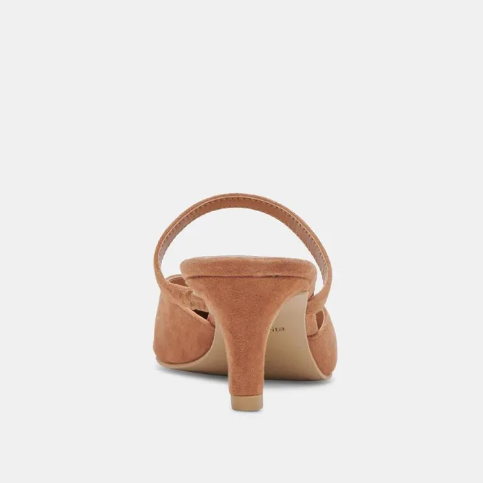 Dolce Vita Kanika Mid Heels Brown Suede Women Heels