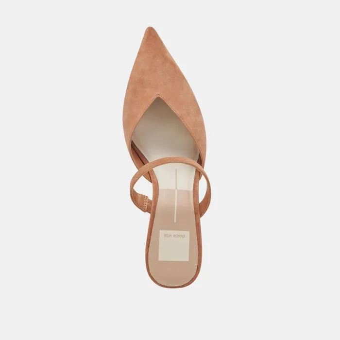 Dolce Vita Kanika Mid Heels Brown Suede Women Heels