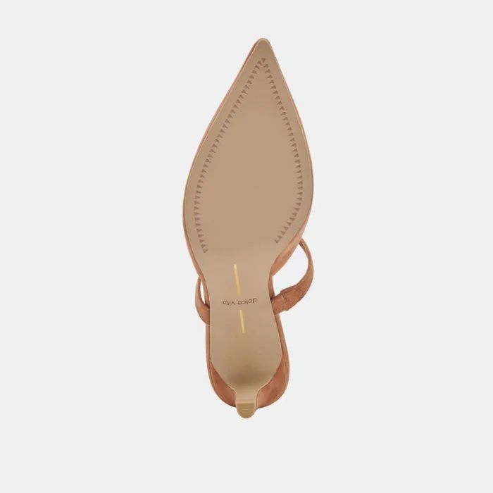 Dolce Vita Kanika Mid Heels Brown Suede Women Heels