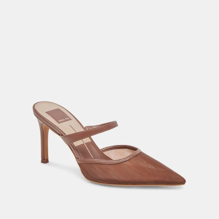 Dolce Vita Katik Heels Espresso Mesh Women Heels