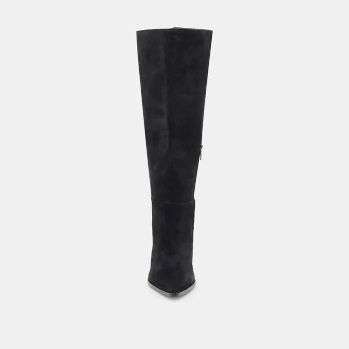 Dolce Vita Kirson Wide Calf Boots Onyx Suede Women Boots and Booties