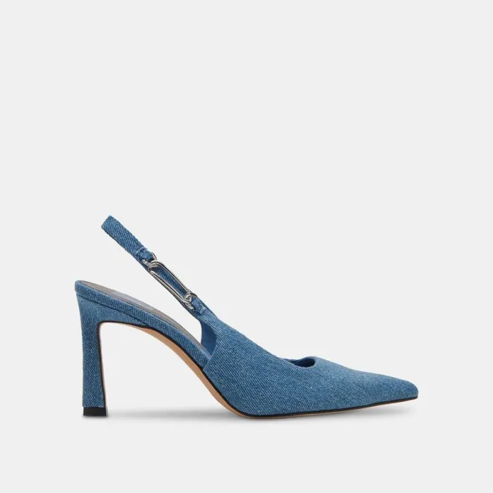 Dolce Vita Krista Heels Blue Denim Women Heels