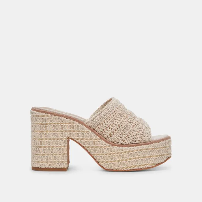 Dolce Vita Ladin Heels Ivory Woven Women Heels