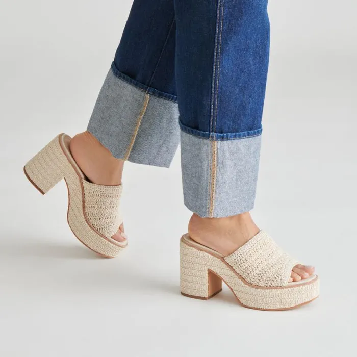 Dolce Vita Ladin Heels Ivory Woven Women Heels