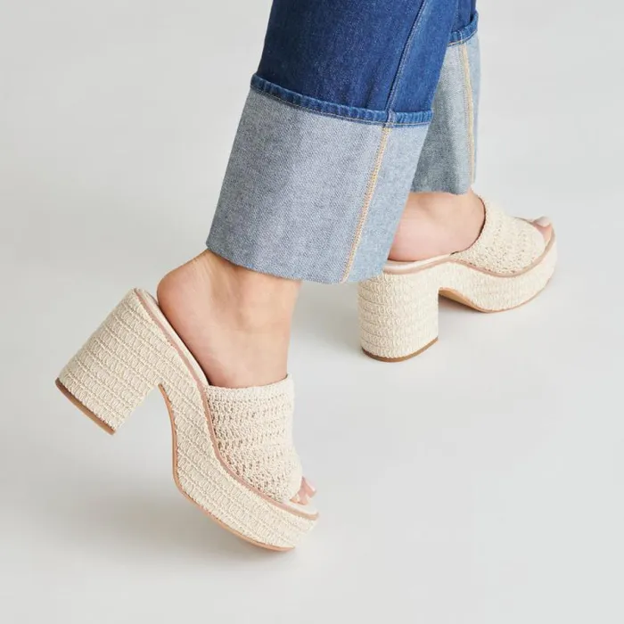 Dolce Vita Ladin Heels Ivory Woven Women Heels