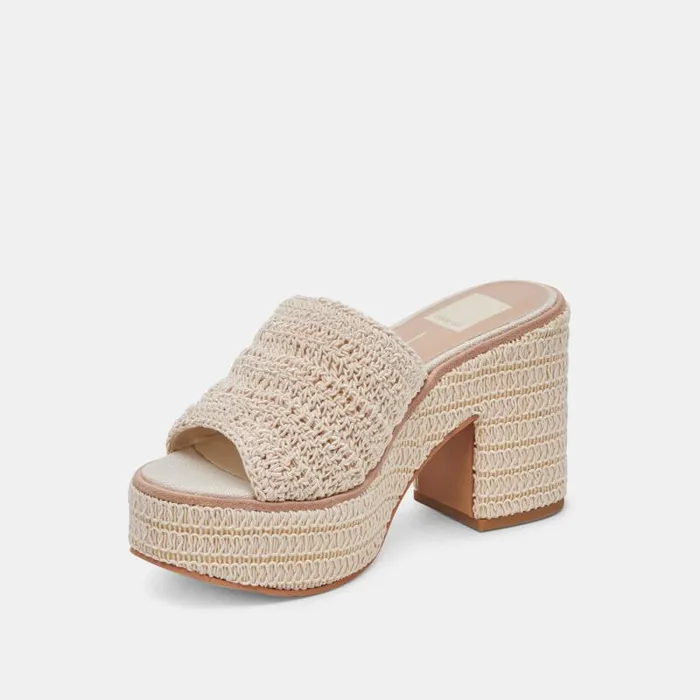 Dolce Vita Ladin Heels Ivory Woven Women Heels