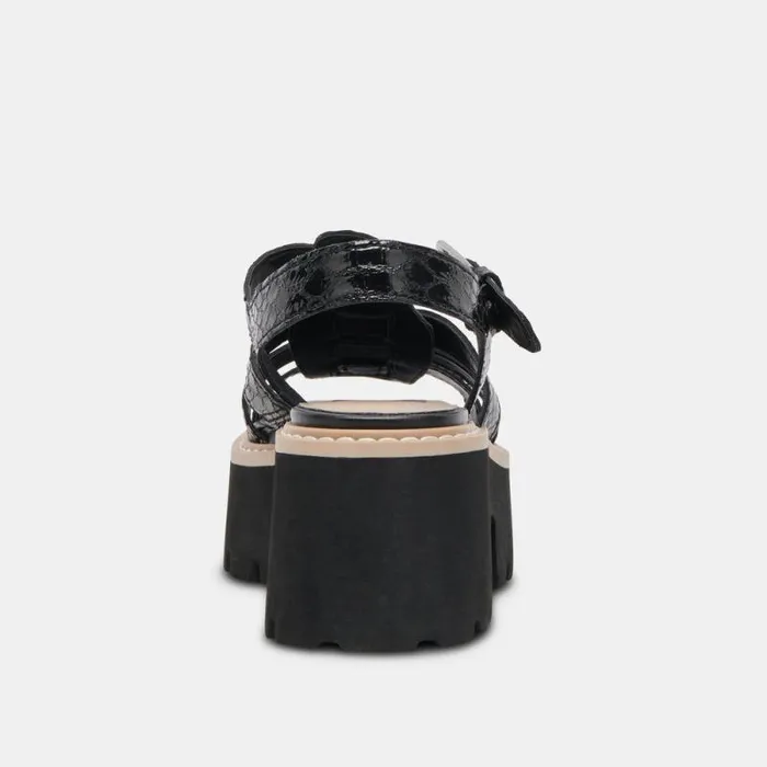 Dolce Vita Latice Sandals Midnight Embossed Leather Women Sandals