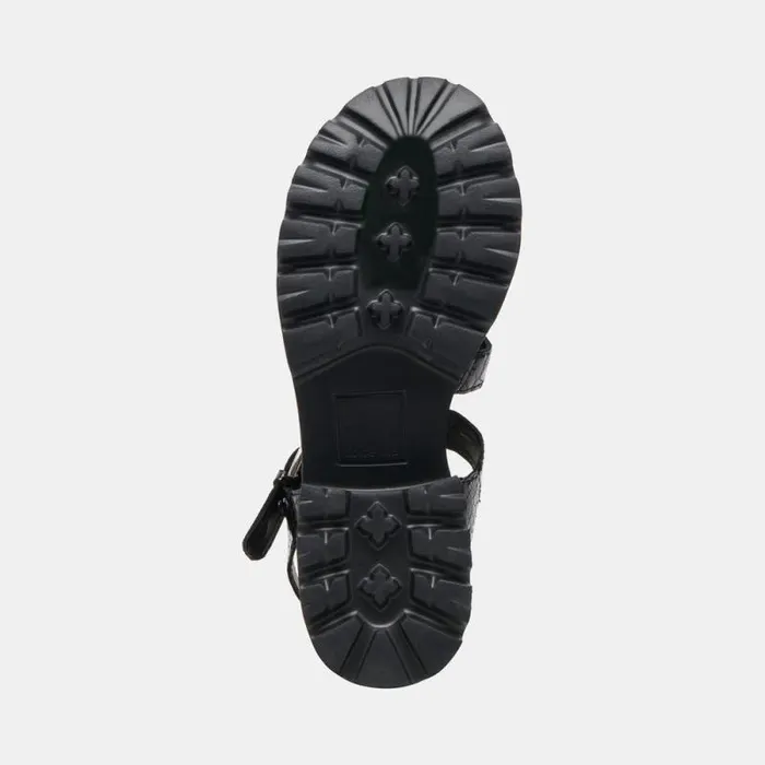 Dolce Vita Latice Sandals Midnight Embossed Leather Women Sandals