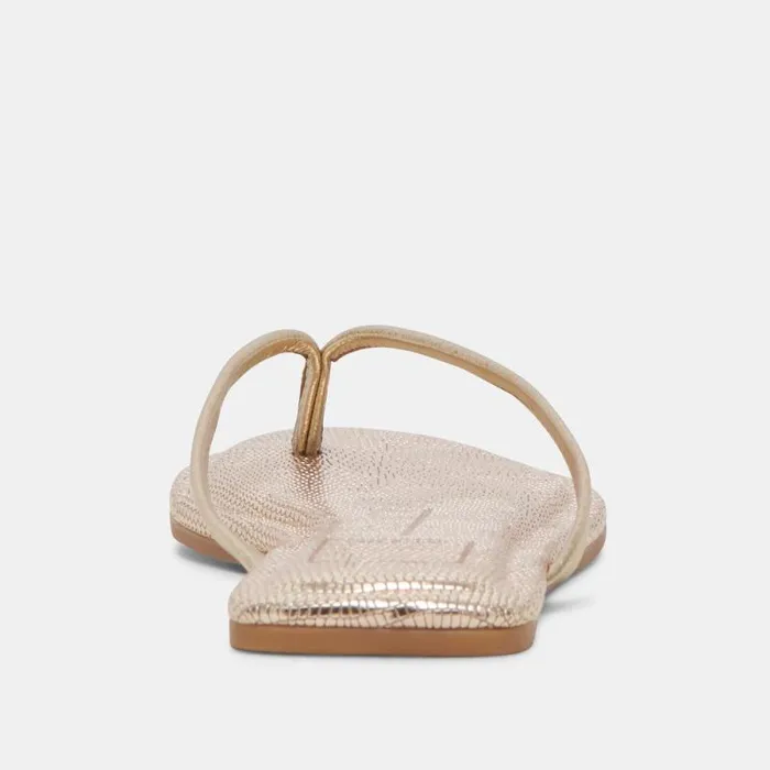 Dolce Vita Layney Sandals Light Gold Metallic Leather Women Sandals