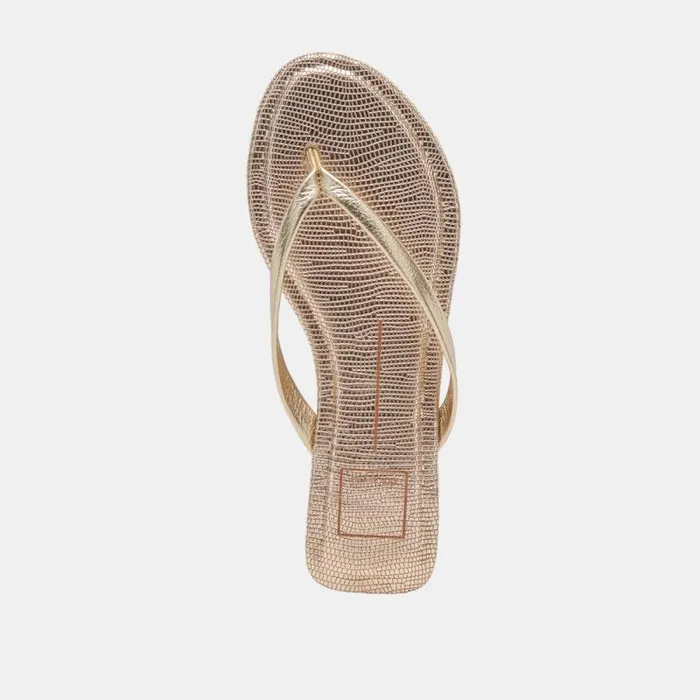 Dolce Vita Layney Sandals Light Gold Metallic Leather Women Sandals
