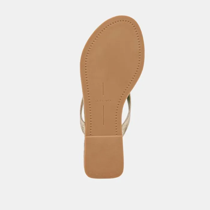 Dolce Vita Layney Sandals Light Gold Metallic Leather Women Sandals