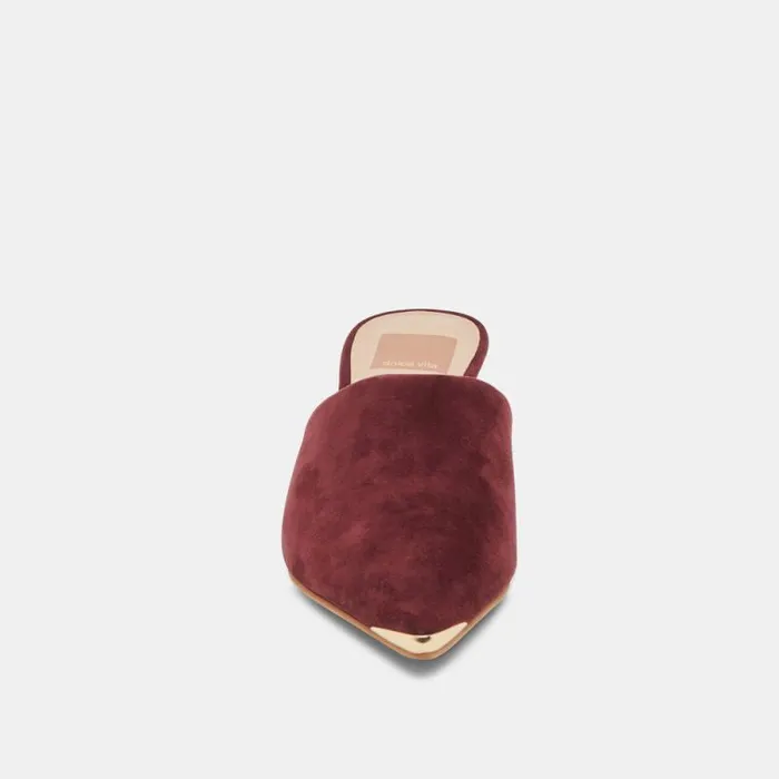 Dolce Vita Lexy Heels Cranberry Suede Women Mules and Clogs