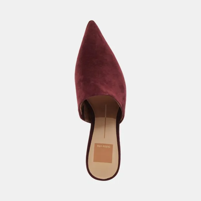 Dolce Vita Lexy Heels Cranberry Suede Women Mules and Clogs