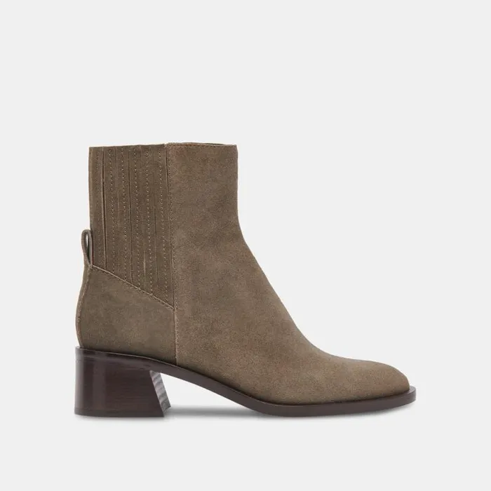 Dolce Vita Linny H2O Wide Boots Olive Suede Women Boots and Booties