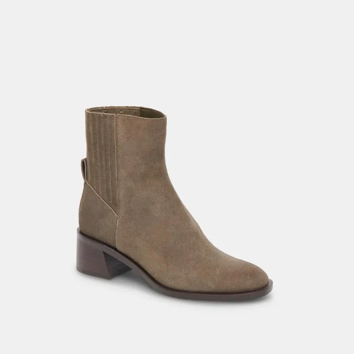 Dolce Vita Linny H2O Wide Boots Olive Suede Women Boots and Booties