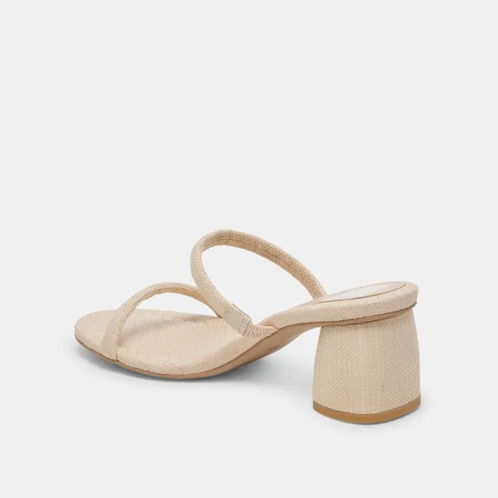 Dolce Vita Mandie Heels Oatmeal Raffia Women Sandals