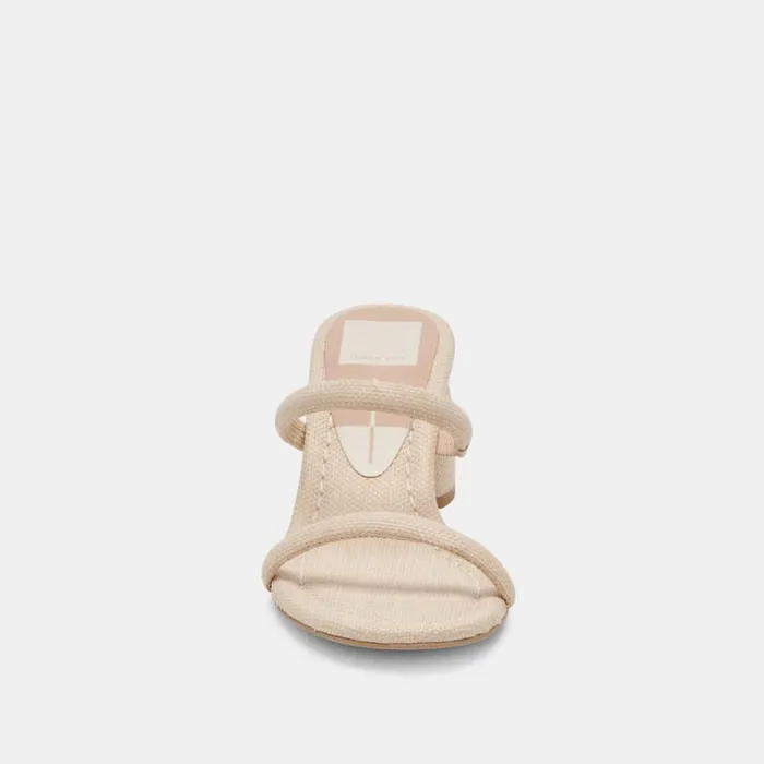 Dolce Vita Mandie Heels Oatmeal Raffia Women Sandals