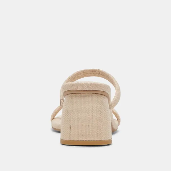 Dolce Vita Mandie Heels Oatmeal Raffia Women Sandals