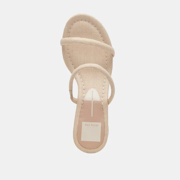 Dolce Vita Mandie Heels Oatmeal Raffia Women Sandals