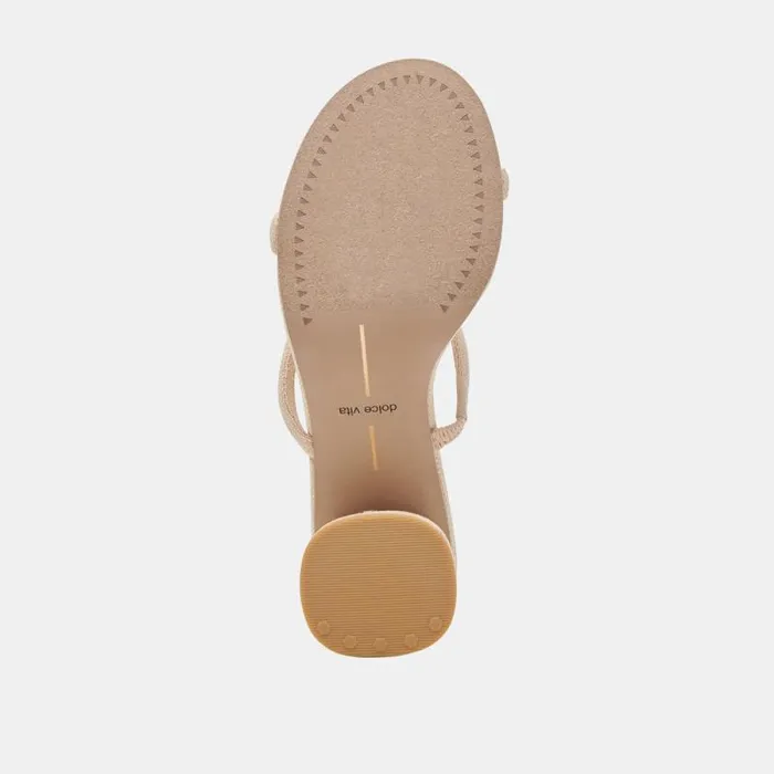 Dolce Vita Mandie Heels Oatmeal Raffia Women Sandals